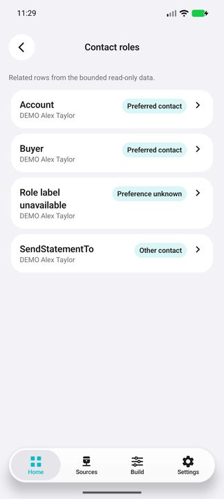 All recorded roles in this example, including unknown and nonpreferred assignments. — Native Cifru; fictional DEMO, not a real Sage installation test.