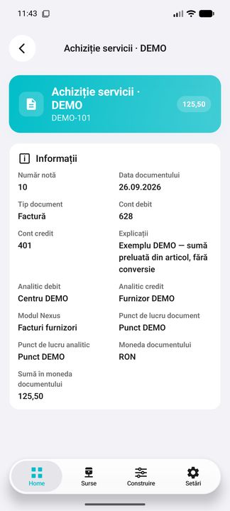 Detalii în aplicația Cifru. Date demonstrative (DEMO), fără clienți sau valori comerciale reale.