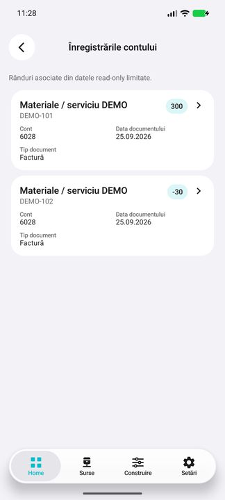 Detalii în aplicația Cifru. Date demonstrative (DEMO), fără clienți sau valori comerciale reale.