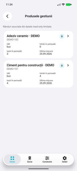 Detalii în aplicația Cifru. Date demonstrative (DEMO), fără clienți sau valori comerciale reale.