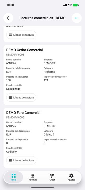 Proforma y ejemplo ficticio de código desconocido: se conserva el código, nunca se interpreta como pagado — Cifru nativo DEMO, datos totalmente ficticios; no es una prueba de conexión ERP real.